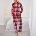 thumbnail image 6 of Goofa Heart Plaid Printed Women’s 2 Piece Pajama Set Super,Pajamas Women's Long Sleeve Sleepwear Soft Button Down Loungewear Pjs Lounge Set Nightwear-, 6 of 9