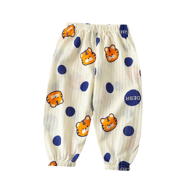 Odeerbi 1-6 Años Niños Niñas Pantalones de Chándal de Algodón Tigre de Entrenamiento Atlético Deportes Jogger Pantalones Verano Transpirable Suelta Casual Joggers