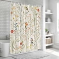 thumbnail image 5 of Spring Floral Shower Curtain Set - 72" x 78" Washable Bathtub Curtain with 12 Hooks, Summer Birds Botanical Country Pastoral Waterproof Fabric Stall Shower Curtains for Bathroom/Bathtub Décor, 5 of 6
