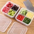 thumbnail image 5 of Tech Divided Veggie Tray With Lid Stackable Vegetable Storage Relish Serving Platter With 4 Compartment Snack Containers For Food Fruit Refrigerator Organizer Food Storage Home Decor, 5 of 7