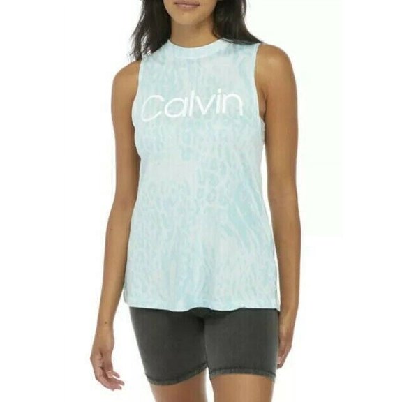 Calvin Klein Performance Women's Printed Sleeveless Top Mint Size XL MSRP $40