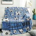 thumbnail image 6 of Personalized Soccer Blanket with Name, Custom Name Throw Blankets Soft Football Sports Red Bed Blankets Customized Name Gifts for Kids Teens Adults Toddler Boys Girls Player Teams, 6 of 6