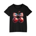 thumbnail image 6 of GERsome American Flag T-Shirts for Kids Girls 4th of July Patriotic Tops Summer Casual Short Sleeve Crewneck Graphic Tee Cotton, 5-6 Years, 6 of 6