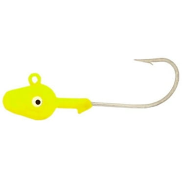 H & H Lure D1410-05 0.25 oz Double Eye Jig Head, Chartreuse - Pack of 10