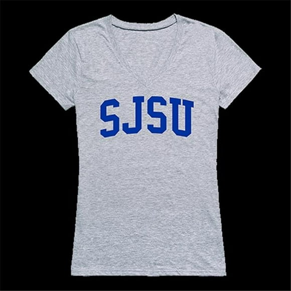 W Republic Products 501-173-HGY-05 San Jose State University Game Day Womens Tee, Heather Grey - 2XL