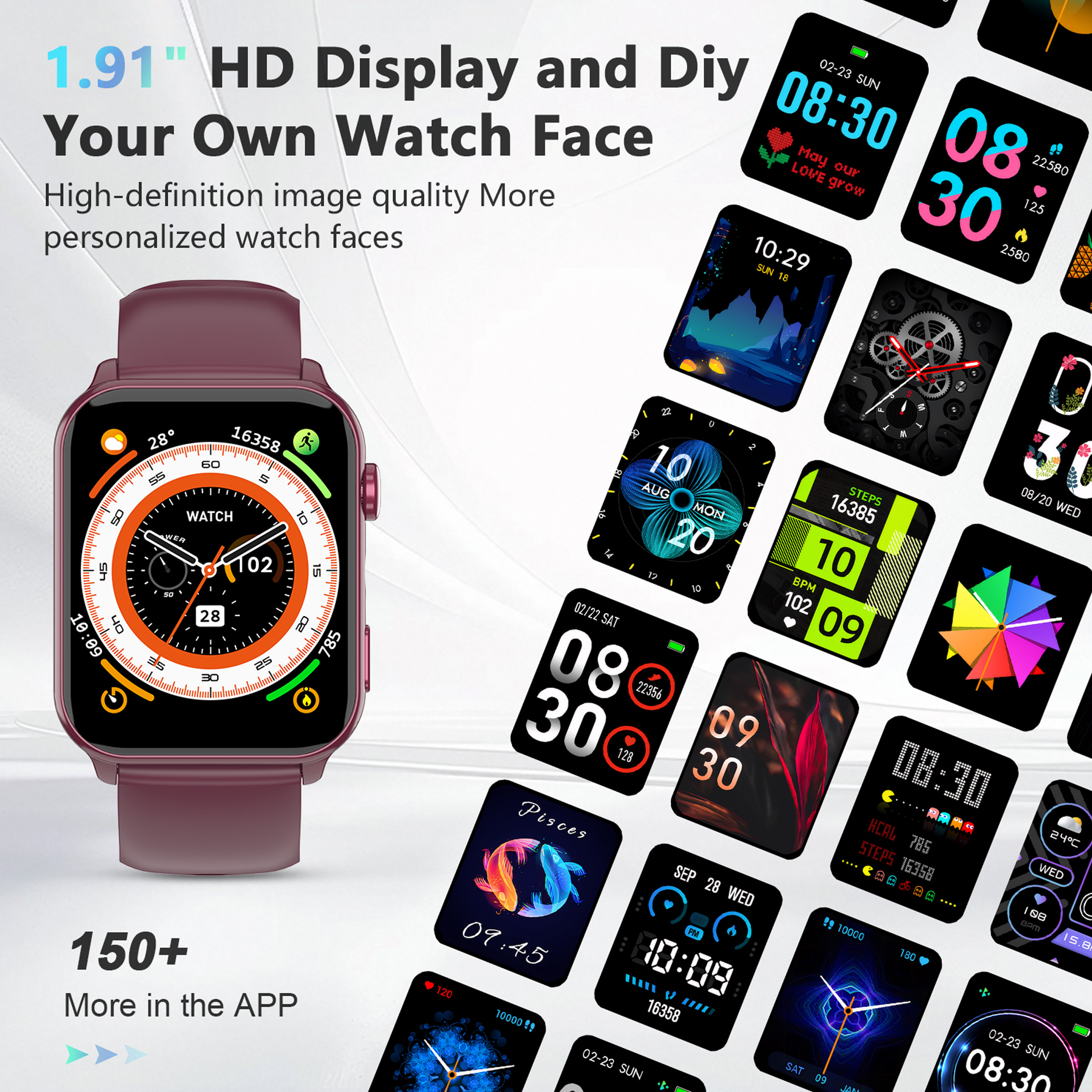 IOWODO Smart Watch, 1.91'' Bluetooth Calling, 100+ Sports photo 6
