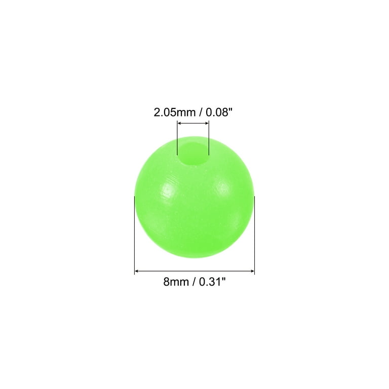 Uxcell 8mm Round Soft Plastic Luminous Glow Fishing Beads Tackle Tool Green  200 Pieces