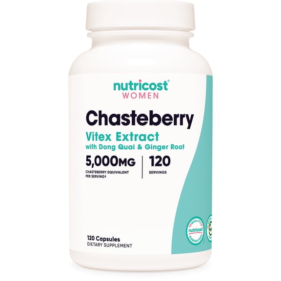 Nutricost Chasteberry Supplement for Women 120 Capsules, 5000mg Chasteberry Equivalent Per Serving
