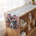 thumbnail image 6 of USA 4th of July Burlap Cotton Table Runner 18x72 Inches Long, Floral Patriotic Grey Wooden Farmhouse Table Runners, Outdoor Dining Tablecloths Decor for Baby Shower/Party/Wedding, 6 of 8