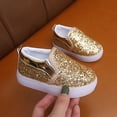 thumbnail image 5 of Toddler Girl Boots,Girls Fashion Sneakers with Flashing LED Lights Sparkly Casual Shoes Breathable Platform Sole Comfortable Kids Shoes for Play and Nighttime,Toddler Snow Boots,Gold,3-3.5 Years, 5 of 9