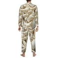 thumbnail image 5 of Bingfone Men'S Pajama Set 2 Piece Loungewear Pjs, Long Sleeve With Pajama Pants-Starfish And Sea Shells, 5 of 9