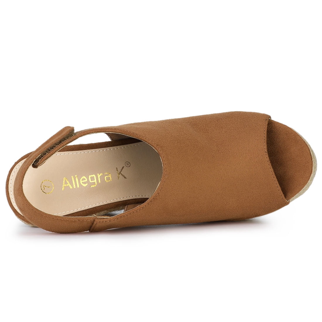 DARING DIVA Slingback Platform Wedges Heel Espadrille Wedge Sandals Brown 9