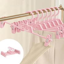 PONPRNGY 5 Pack Pants Skirt Hangers with Clips, Plastic Trousers Hanger for Jeans Non Slip Women Shorts Hangers Saving Space Clothing Hanger for Adult, Men, Children, Kid, Baby