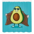 thumbnail image 2 of Ambesonne Avocado Shower Curtain, Cool Aguacate Illustration, 69"Wx75"L, Sky Blue Green and Caramel, 2 of 4
