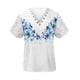 thumbnail image 5 of Tops de Manga Corta con Cuello en V para Mujeres Detalle de Botón Impreso Plegado Blusa Casual Top de Verano Suave para la Fiesta Diaria, 5 of 5
