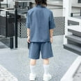 thumbnail image 4 of hengsof Kids Suit 2 Piece Slim Fit Lapel Button Blazer Shorts Suit Prom Summer Kids Suit Boys Wedding Outfit, 4 of 8