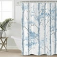 thumbnail image 2 of Small Stall Shower Curtain 48x72 Inch Narrow Half Size Blue Leaf Branches Bath Curtains Bathroom Decor Vintage Tree Watercolor Waterproof Fabric Shower Curtain Set with Hooks 48 Inch, 2 of 6