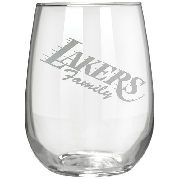 Los Angeles Lakers Etched 17oz. Rally Cry Stemless Wine Glass