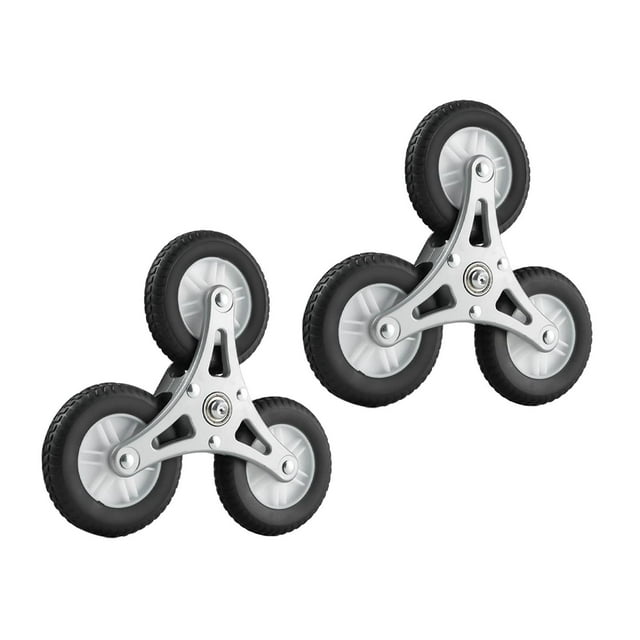 yuksok 2 Pcs Roues d'Escalier de Remplacement Polyvalentes Pliables pour Chariot 22,5 cm Noir