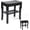 Black, variant on StrongTek Bamboo Shower Bench with Cushion and Storage Shelf, 350 lbs Capacity for Bathroom, Living Room