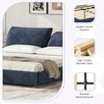 thumbnail image 5 of Christopher Knight Home Minimalist Upholstered King Bed Frame with Adjustable Cushions, Dark Blue, 5 of 9