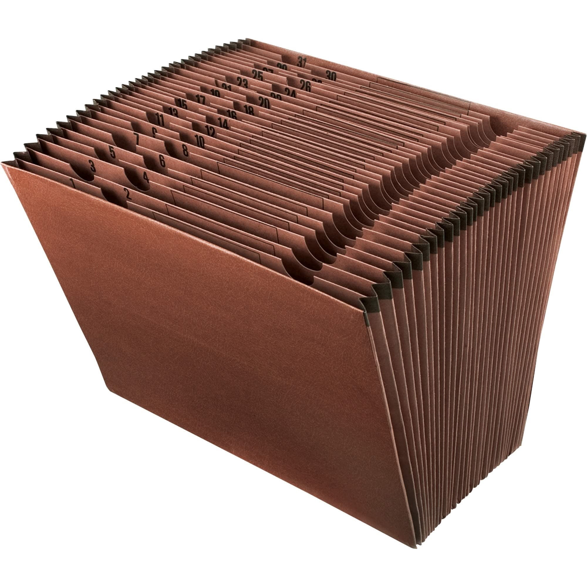 Office Depot Expanding File, Letter, 1-31, 31 Pockets, Brown, OM01418