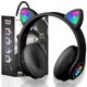 thumbnail image 1 of KERHAND Auriculares Bluetooth con cancelación de ruido para niños, auriculares plegables para gato con oreja con luz LED, auriculares con oreja de gato para niños pequeños con micrófono/tarjeta TF, au, 1 of 5