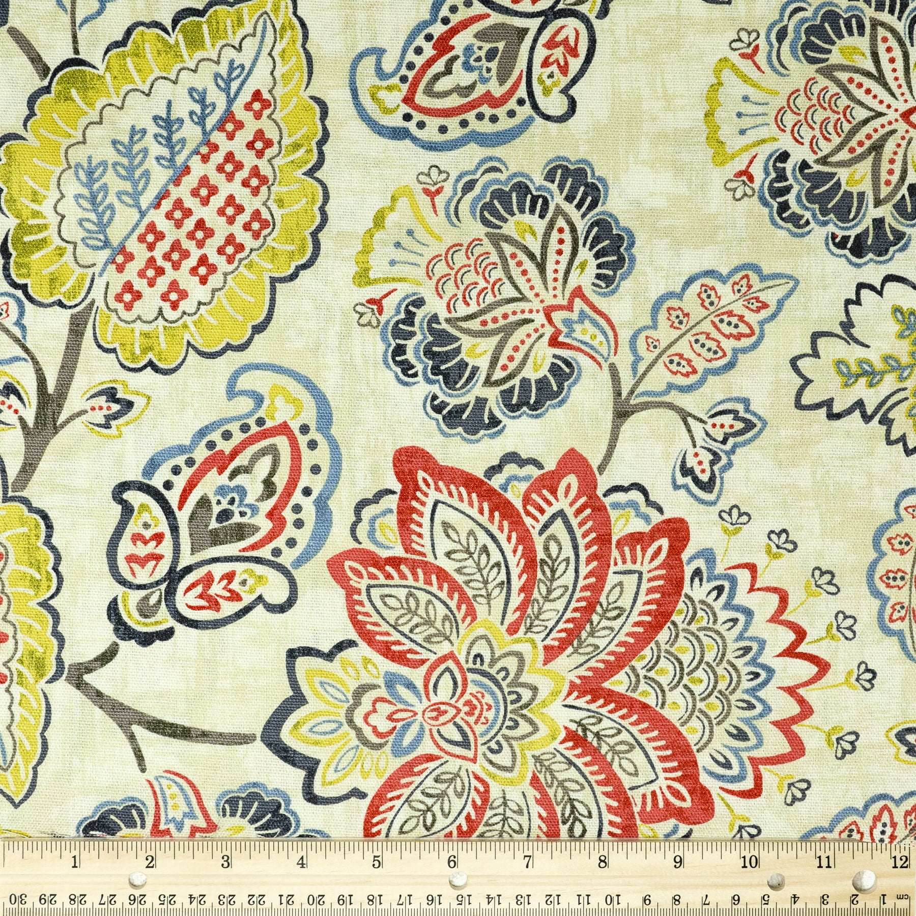 Waverly Inspirations Cotton Duck 54" Jacobean Beige Color Sewing Fabric