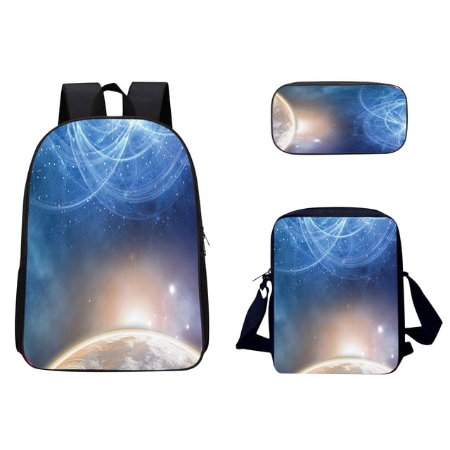 Agiferg 3D Sky Pattern School Bag Breathable Travel Outdoor Multifunctional Bag 3PC