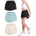 thumbnail image 3 of Workout Athletic Shorts For Womens 2 In 1 Double Layer Flowy Hem Running Shorts Biker Shorts Quick-Dry Drawstring High Waisted Gym Yoga Tennis Shorts Butterfly Skirt, 3 of 7