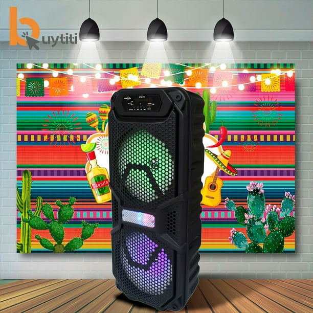 Bocina Bluetooth de 8″x2 con luz LED GTS-1701 | Bodega Aurrera en línea