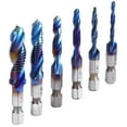 thumbnail image 3 of Spiral Tap Drill Bit Kit, High Speed Steel High Hardness Hex Shank Drill And Tap Set Multi Function  For Drilling Cutting Soft Metals, 3 of 8