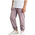 thumbnail image 5 of Boys Pink Jogger Pants Elastic Waistband Pull On Kids Casual Pants for School Play,Size 9-10T, 5 of 8