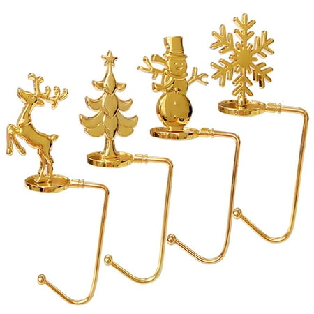 

DDWD 2024 e-commerce Christmas fireplace hook metal hook snowflake Christmas socks bag hook in stock