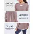 thumbnail image 4 of Pinspark Long Sleeve Workout Tops for Women Solid Athletic Shirts Lightweight Yoga Shirt Stretchy Running Top Loose Fit, 4 of 6