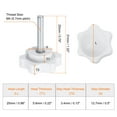 thumbnail image 2 of Uxcell 10 Pieces Star Knobs M4 x 20mm Thread 25mm 6-Point Head Stud Knob Hand Clamping Screw White, 2 of 6
