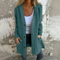 thumbnail image 6 of Women's Casual Single Breasted Trench Coat, Hooded Longline Jacket for Fall Winter, Loose Fit Long Sleeve Outwear for Daily Street Style-JN, 6 of 9