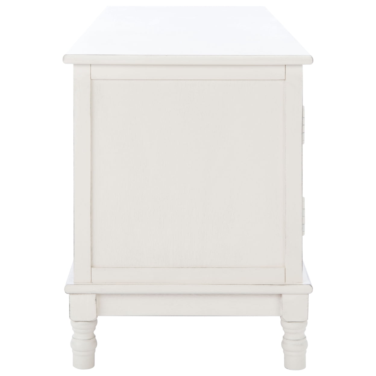 SAFAVIEH Magnolia 2 Door 2 Shelf Media Stand, Distressed White (47.3 in. W x 15.8 in. D x 20 in. H)