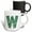 Multicolor, variant on 3drose, Cute Green Four Leaf Clover Curly Cue Monogram Initial W, 11oz Magic Transforming Mug