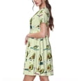 thumbnail image 2 of Fotbe Avocado for Exercise Vestido Largo de Moda para Mujer, Vestido Tipo Camiseta con Manga Corta y Estilo Casual a Rayas y Bloques de Color, 2 of 6