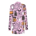 thumbnail image 5 of Lutiedan Halloween Cardigan for Women Pumpkin Cat Scary Graphic Cardigan Long Sleeve Open Front Knitted Sweater Coat,Gray, 5 of 7
