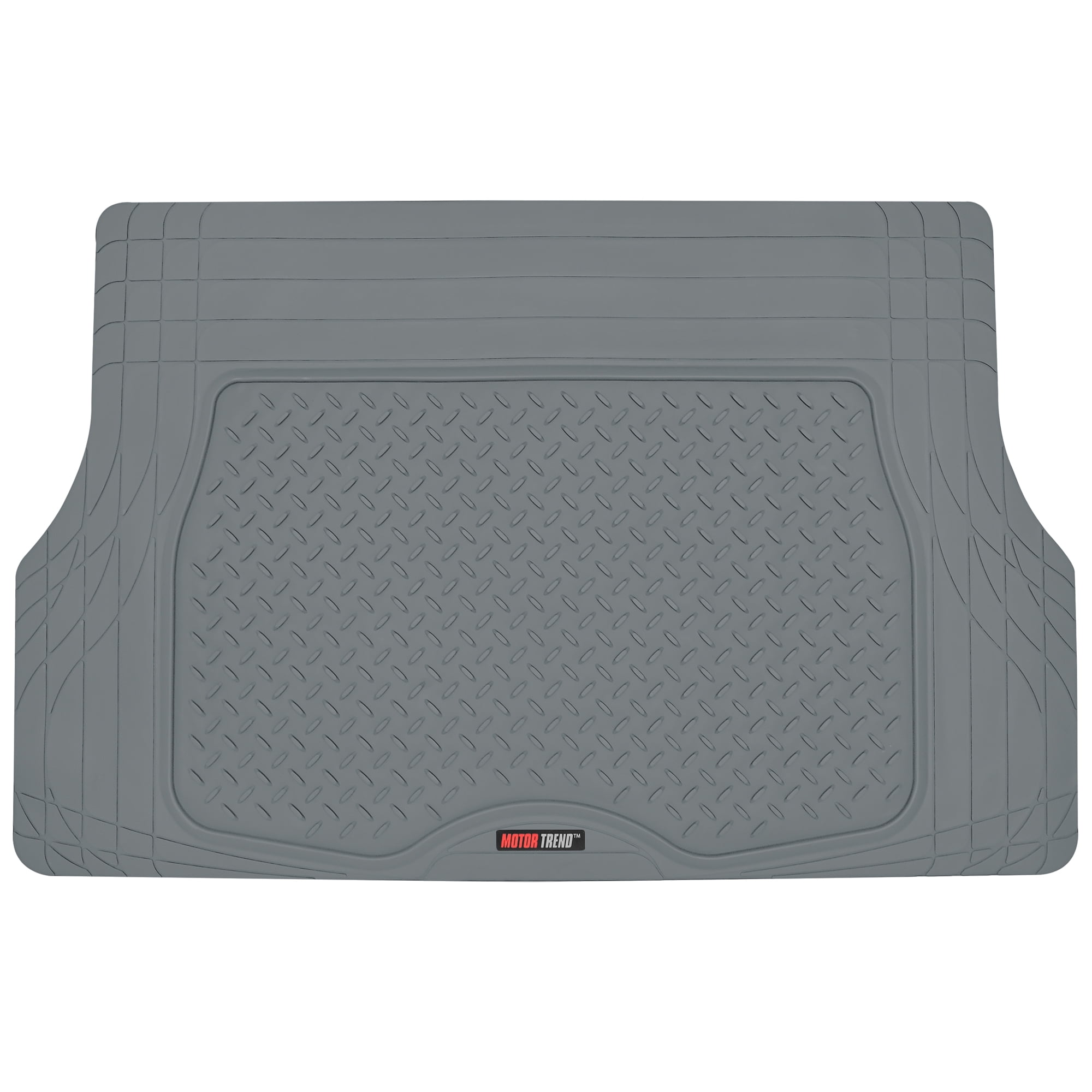 Motor Trend Original FlexTough Gray Rubber Car Floor Mats with Trunk Cargo Liner - All Weather Automotive Floor Mats, Heavy Duty Trim to Fit Design, Floor Liners for Cars Truck Van SUV