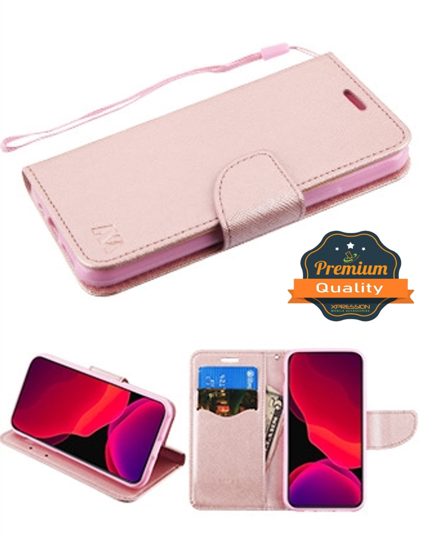 Apple iPhone 11 Wallet Case Phone Cover Book Credit Card Slot Magnetic Closure Leather Flip ...