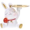 thumbnail image 1 of Miangastore Rabbit Statue Storage Holder White Resin 1Set 8.3X5.5X7.1In, 1 of 9