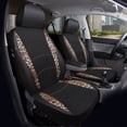 thumbnail image 3 of Auto Drive Leopard Leatherette & Black Waffle Fabric Front Car Seat Cover, Universal Fit for Cars Trucks and Suvs,2 pack, 3 of 7