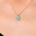 thumbnail image 3 of Gem Stone King 0.82 Ct Oval Blue Apatite 14K Yellow Gold Pendant with Chain, 3 of 6