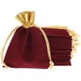 thumbnail image 1 of 20 piezas de bolsa de arpillera para joyas, bolsa con cordón, bolsa de regalo para banquetes, 7 x 9 cm (rojo 2), 1 of 5