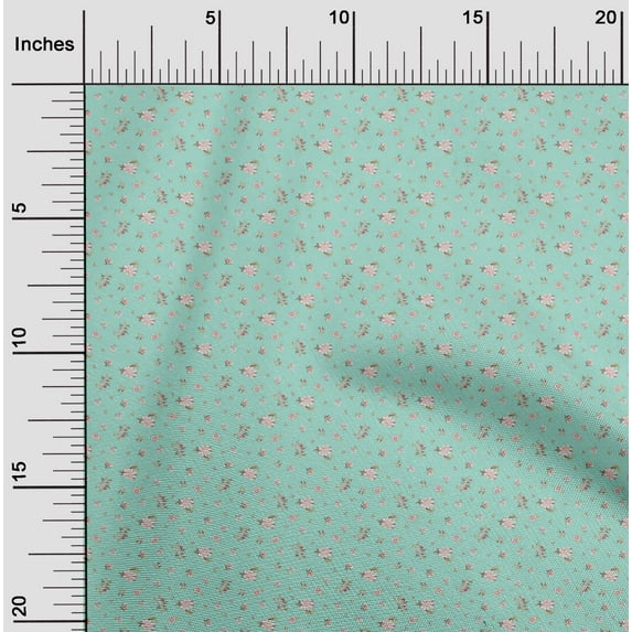 oneOone Cotton Poplin Fabric Leaves & Flower Floral Decor Fabric Printed BTY 56 Inch Wide
