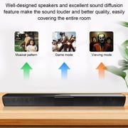 Wireless Bluetooth Soundbar with Subwoofer, 4 Speaker Surround System, 2000mAh Battery, FM Radio, TF Card, AUX Input, Remote Control for TV, Home Theater, PC