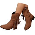 thumbnail image 3 of Fashionable Suede Ankle Boots with Side Zipper and Tassel Detail for Casual and Everyday Wear Comfortable Low Heel Dress Booties, 3 of 8